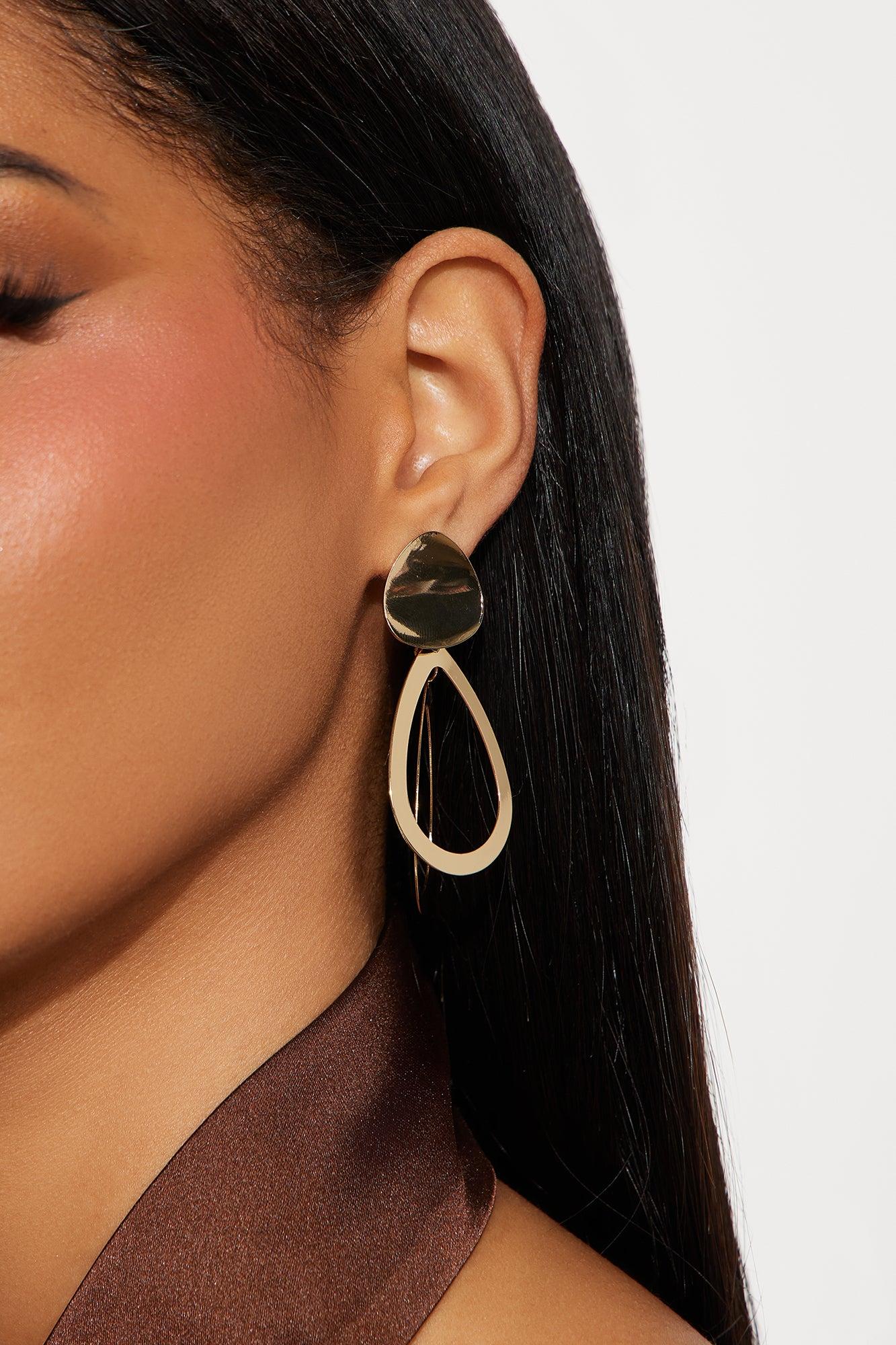 Samwell Metal Drop Earrings - Gold Female Product Image