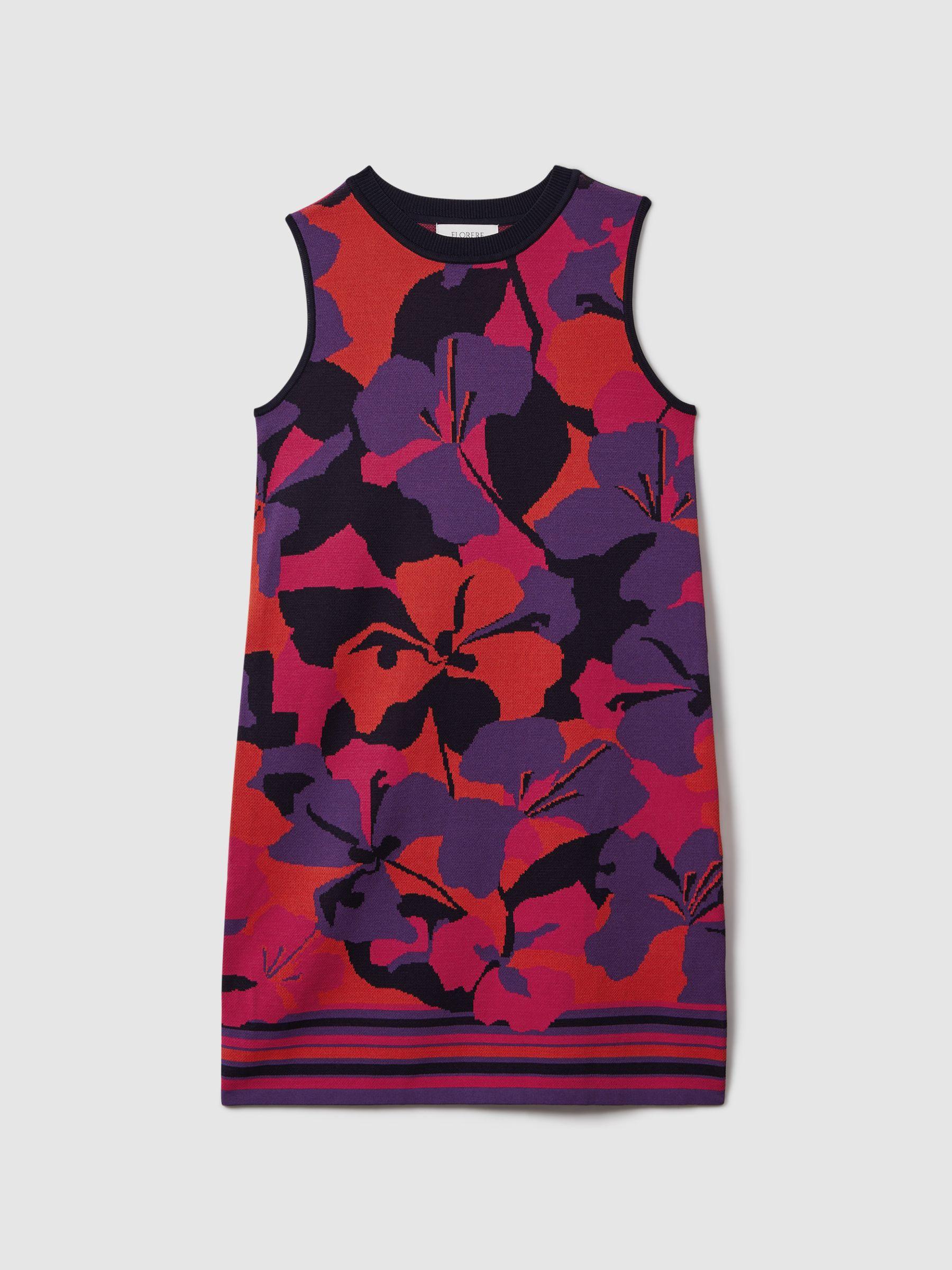 Florere Jacquard Mini Dress in Pink/Orange Product Image