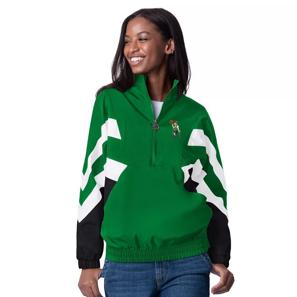 Women's Starter Kelly Green Boston Celtics Renegade Oxford Half-Zip Jacket,  Product Image
