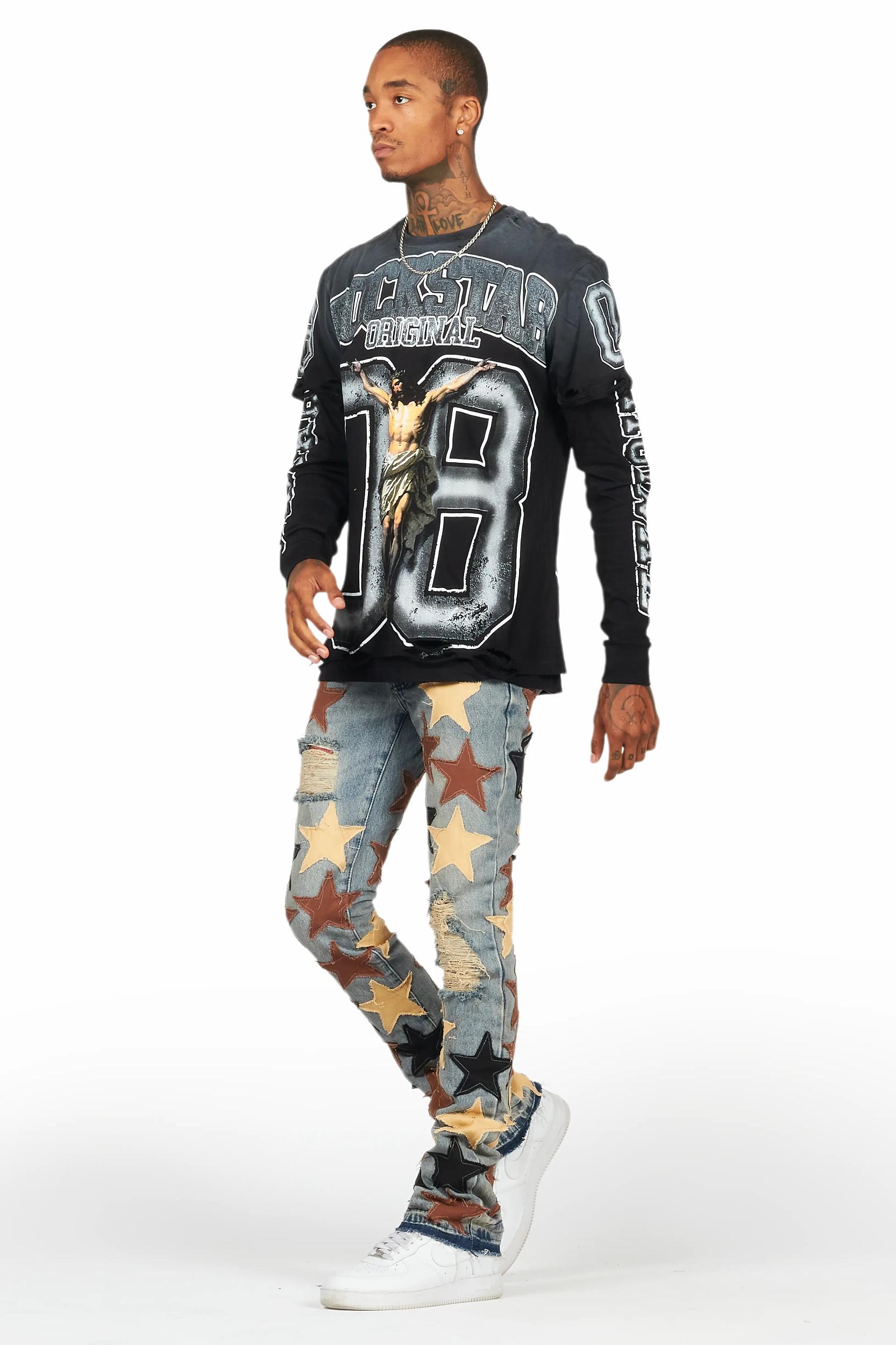 StarLane Tint Stacked Flare Jean Male Product Image