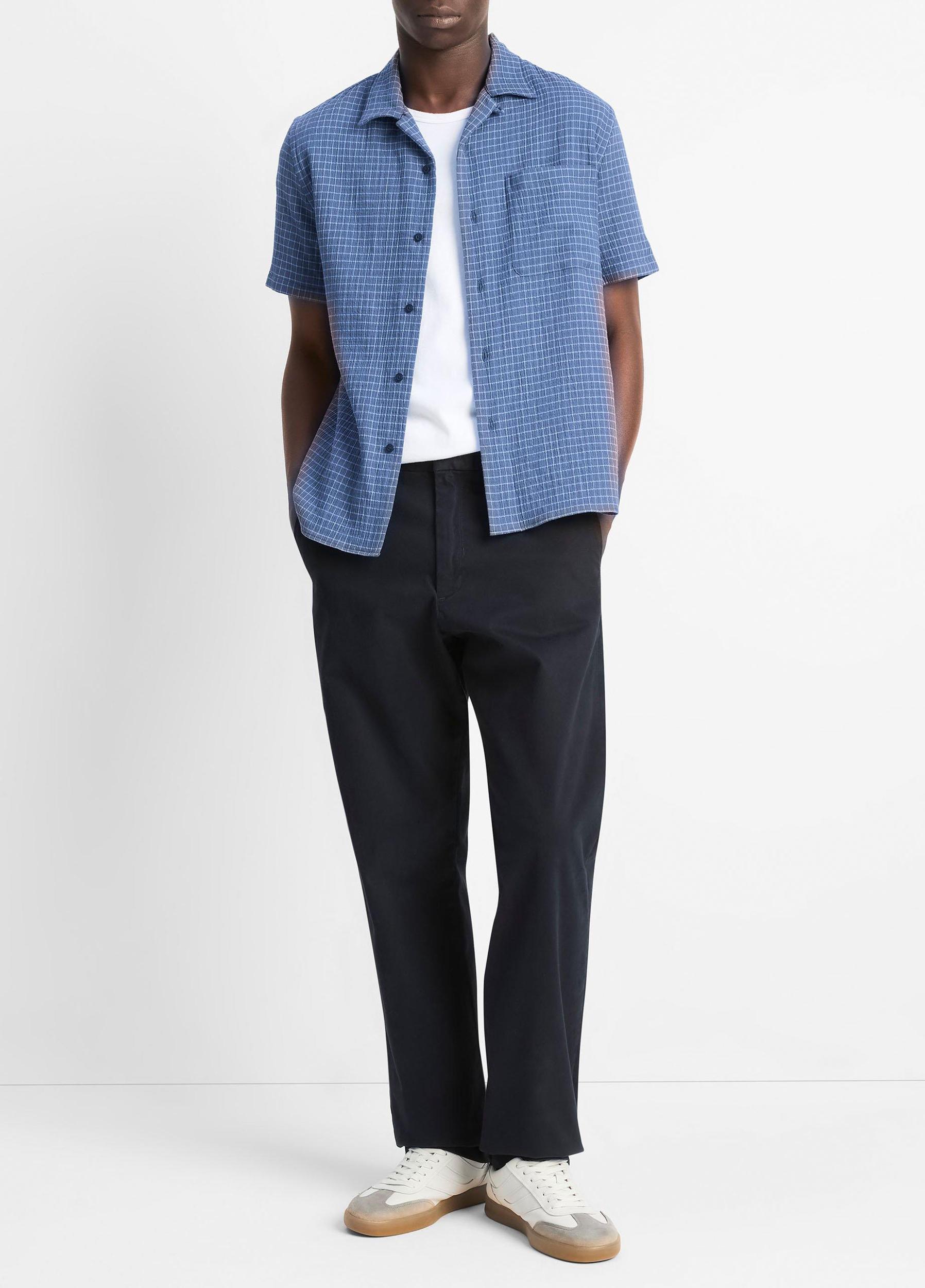 Provence Plaid Double-Face Italian Cotton Button-Front Shirt Product Image