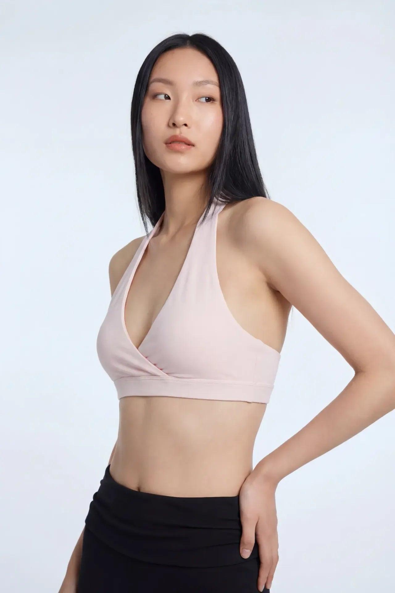 Active High Density Surplice Halter Bra Female Product Image