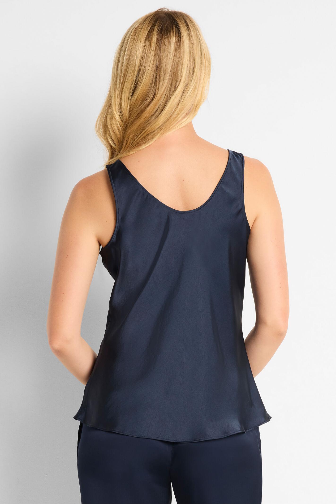 Day Gloss Woven Scoop Tank - Dark Indigo Product Image