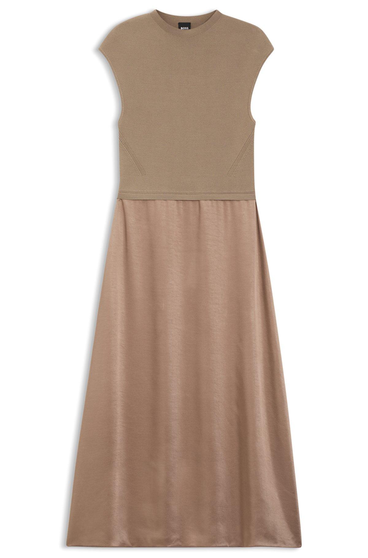 Knitted dress with satin skirt Product Image