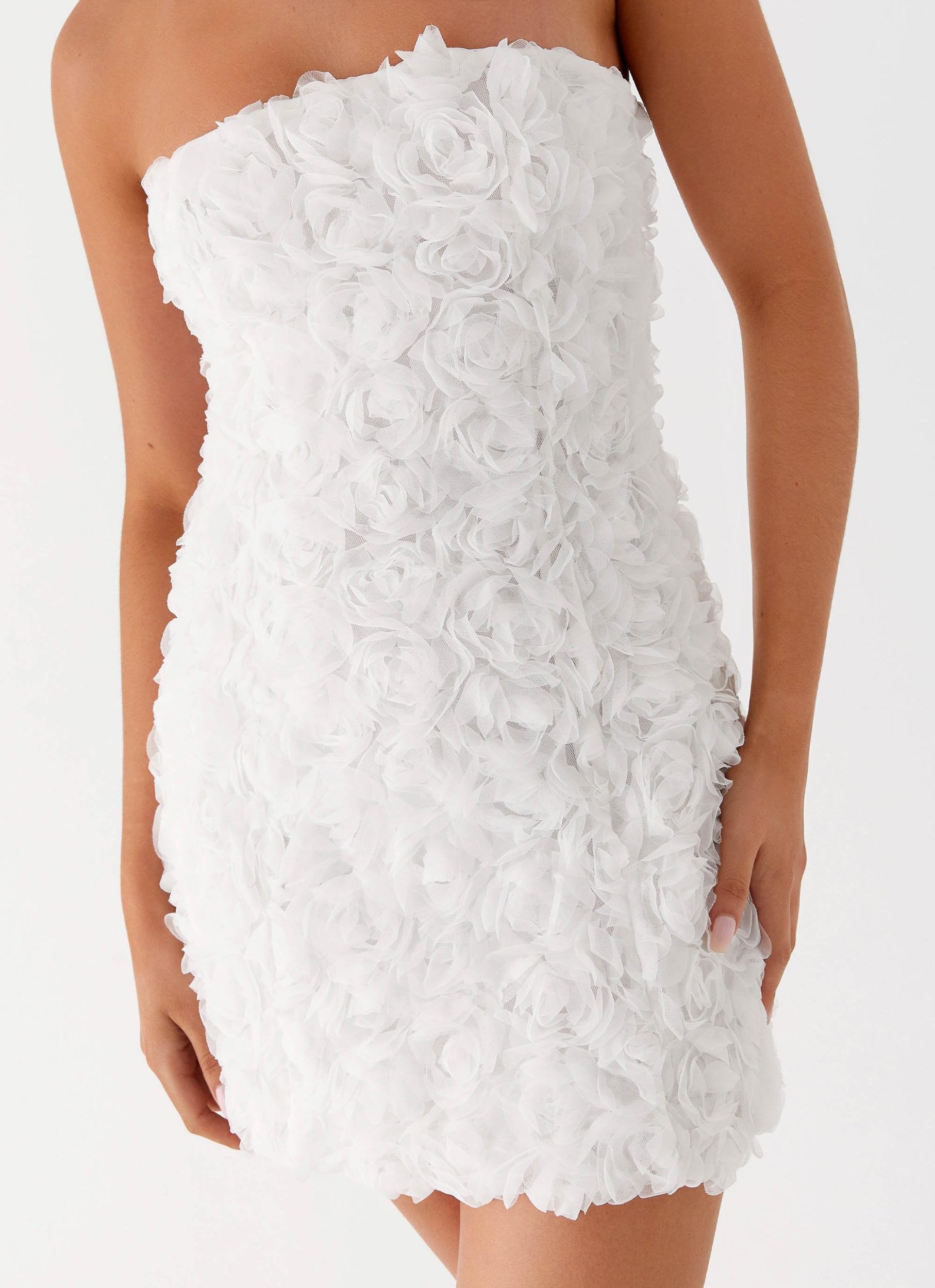 Ayanna Strapless Mini Dress - White Product Image
