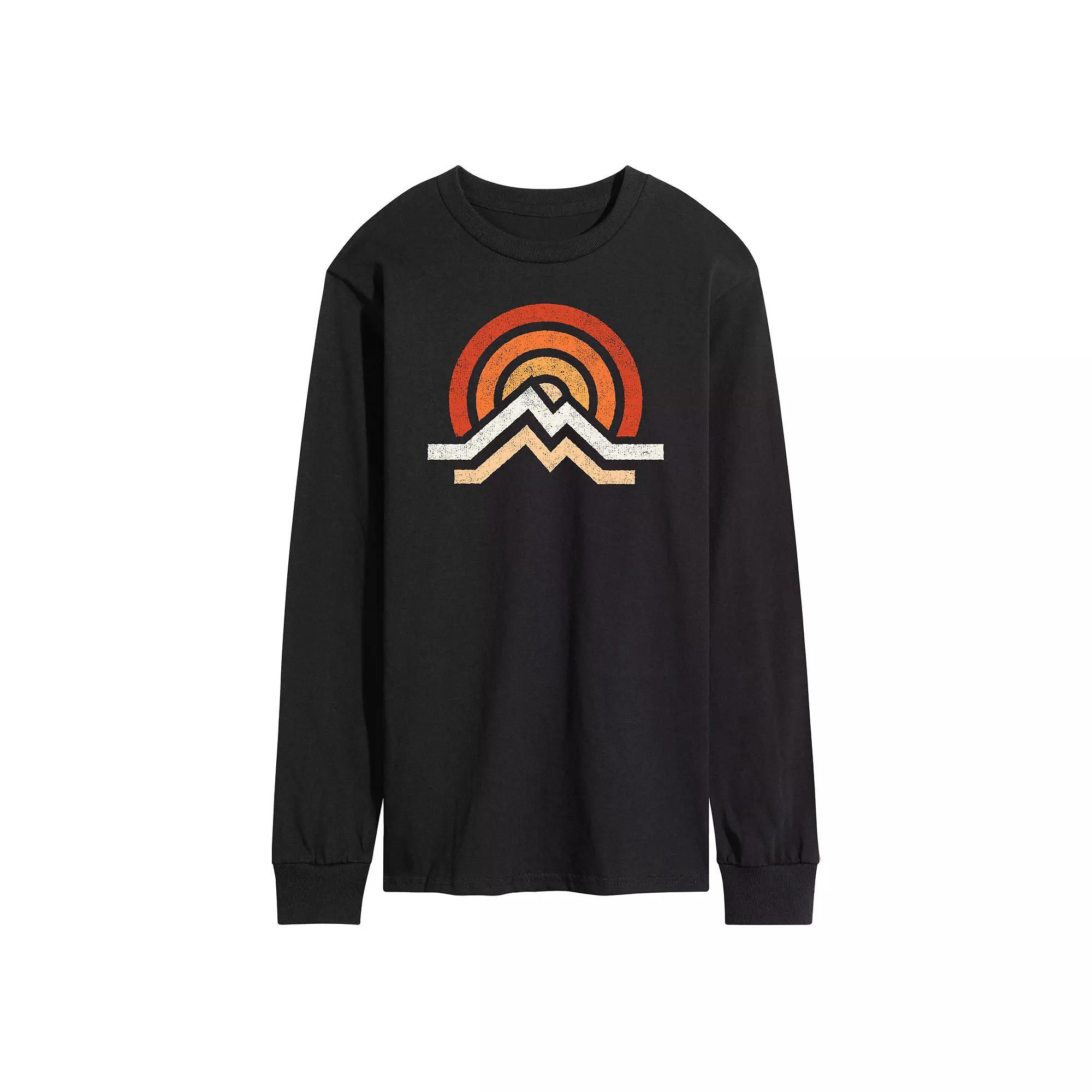 Men's Simple Mountains Long Sleeve Graphic Tee,  Product Image