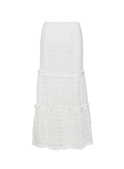 Buttacupe Lace Maxi Skirt White Product Image