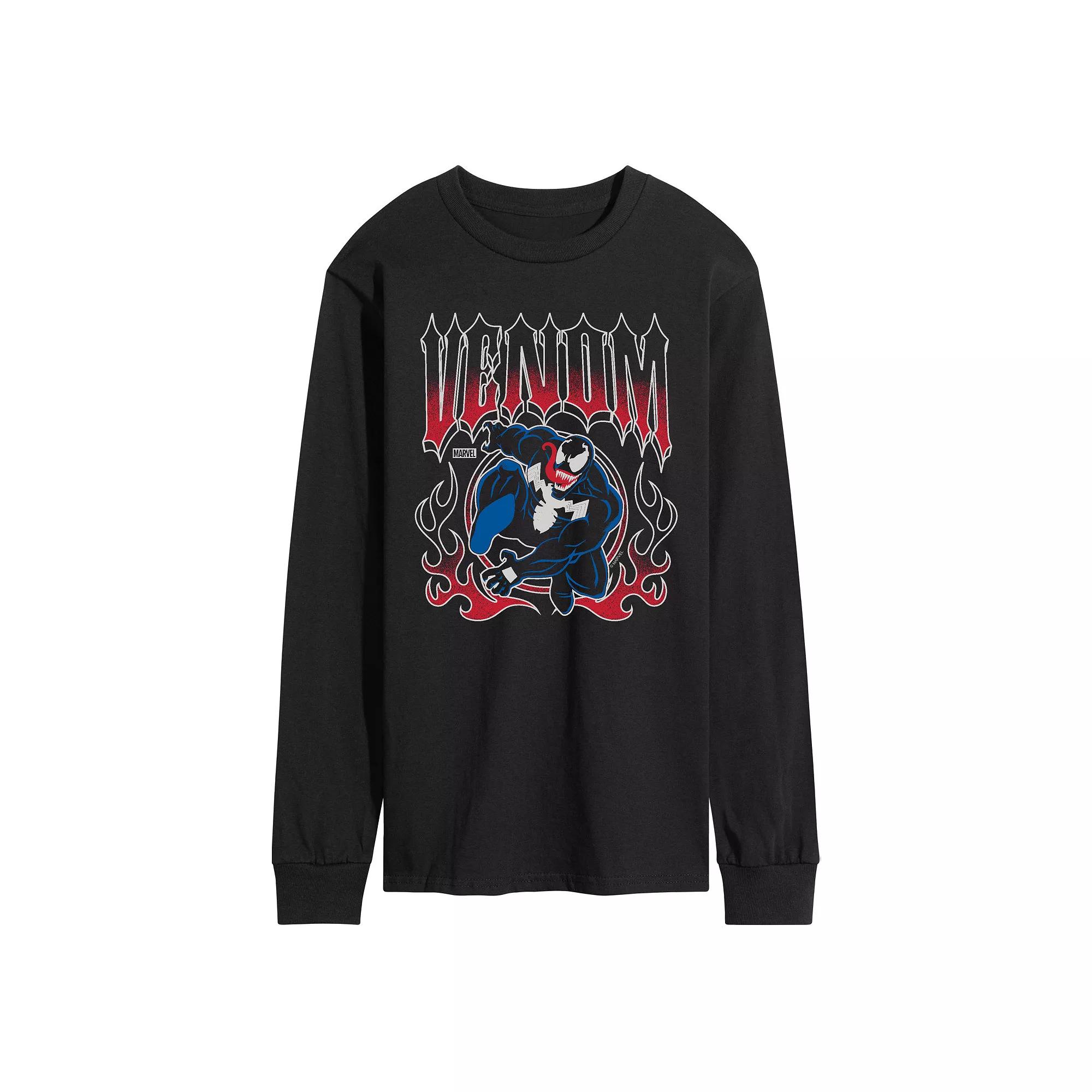 Men's Marvel Venom Metal Band Long Sleeve Graphic Tee,  Product Image