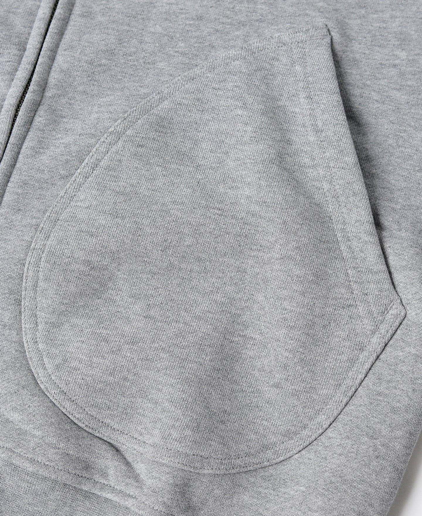 17.5 oz Terry Cloth Full-Zip Hoodie - Gray Product Image