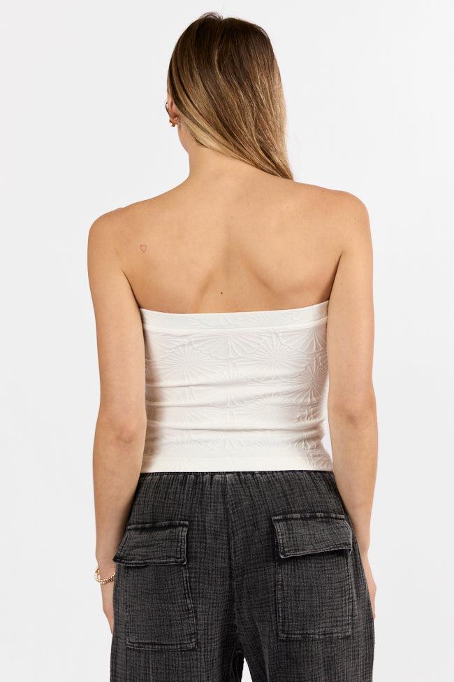 Coastal Pursuit Ivory Strapless Textured Knit Top FINAL SALE Product Image