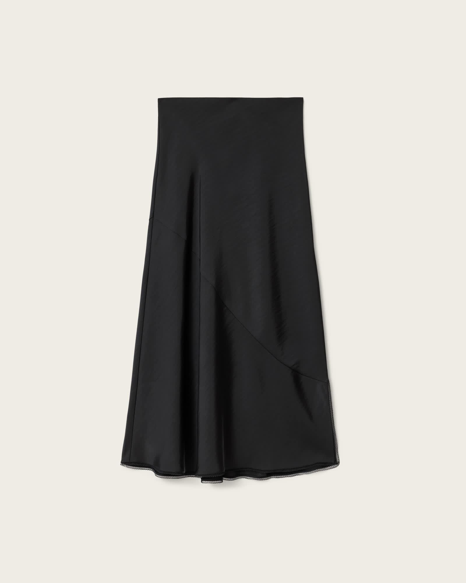 Darya Bias Cut Maxi Skirt Black | ALLSAINTS US Product Image