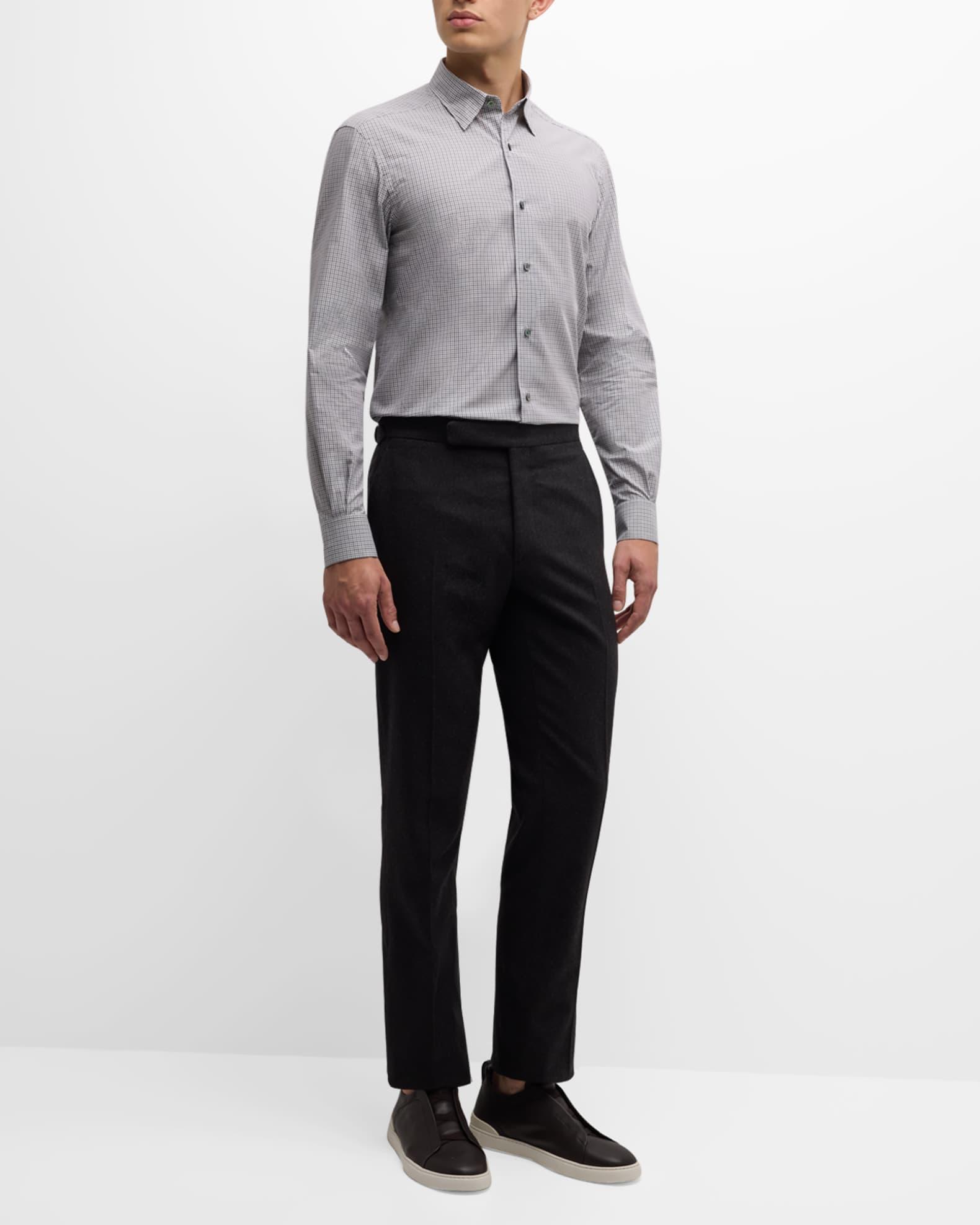 Men's Centoquaranta Micro-Check Cotton Sport Shirt Product Image