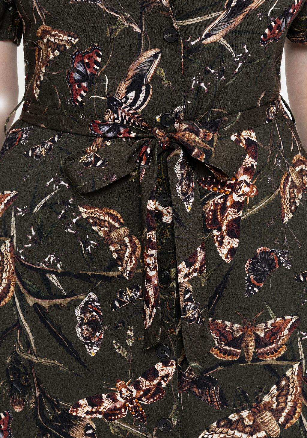 Whispen Moth Print Mini Wrap Dress Product Image