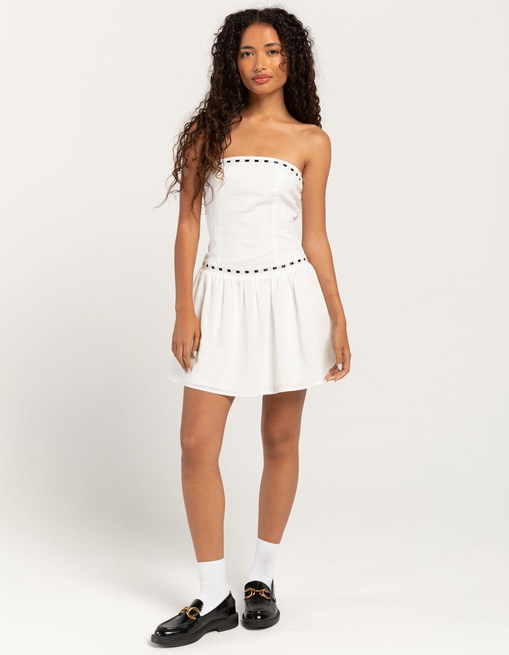 RSQ Womens Tube Ribbon Dress - WHITE Product Image