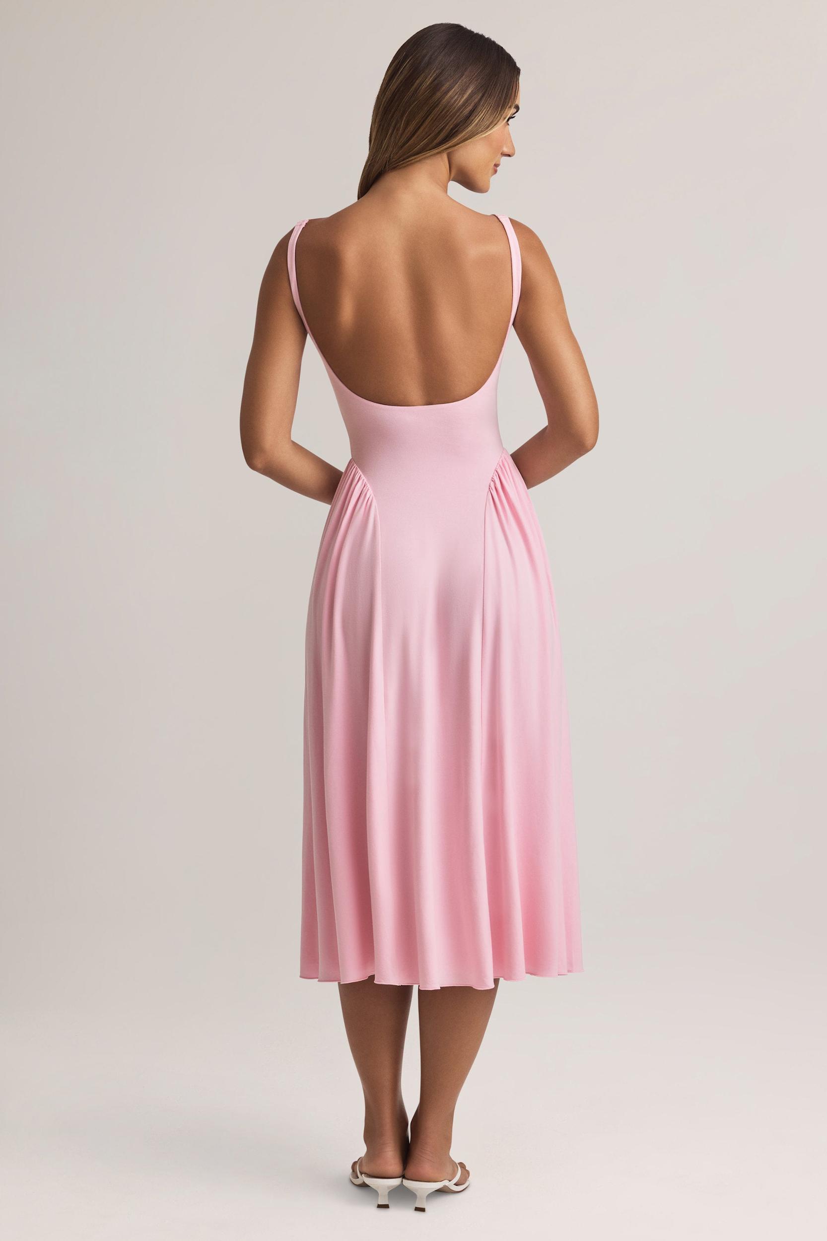 Modal A-Line Midaxi Dress in Pastel Pink Product Image