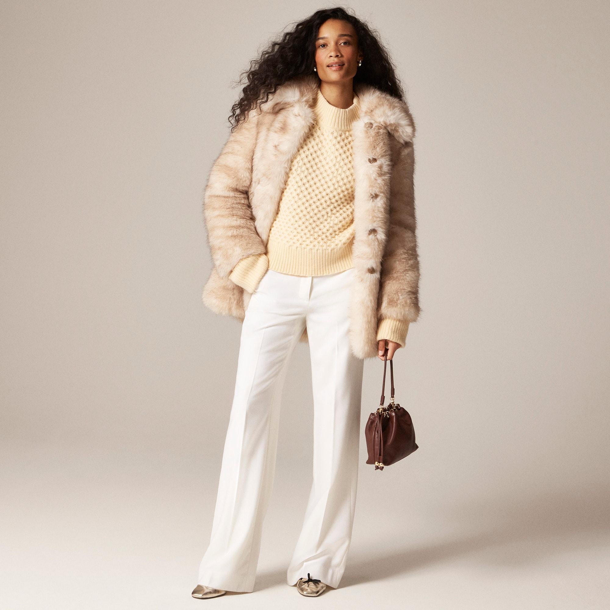 Honeycomb mockneck sweater in wool blend Product Image