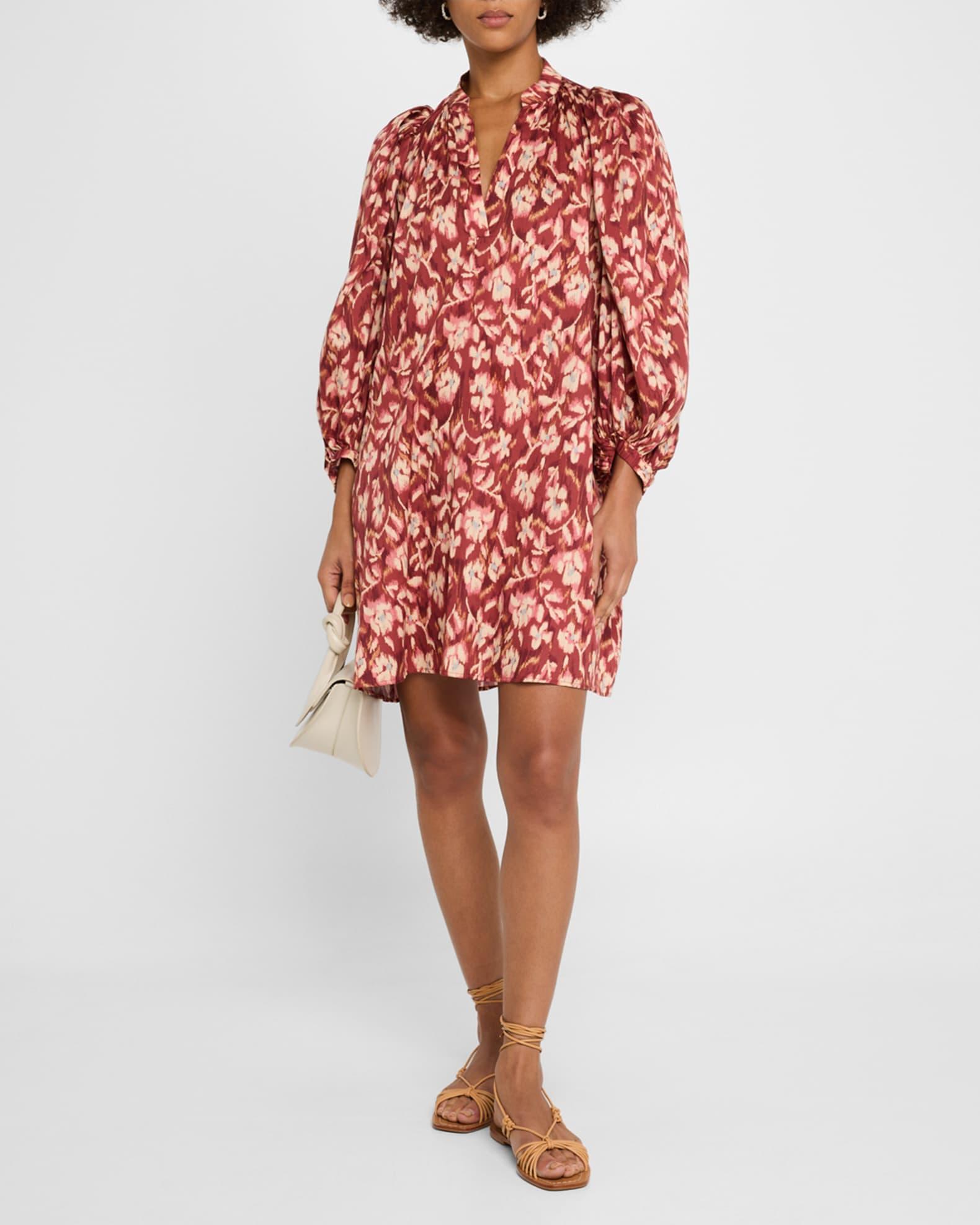 Vanessa Floral-Print Cotton Mini Shift Dress Product Image