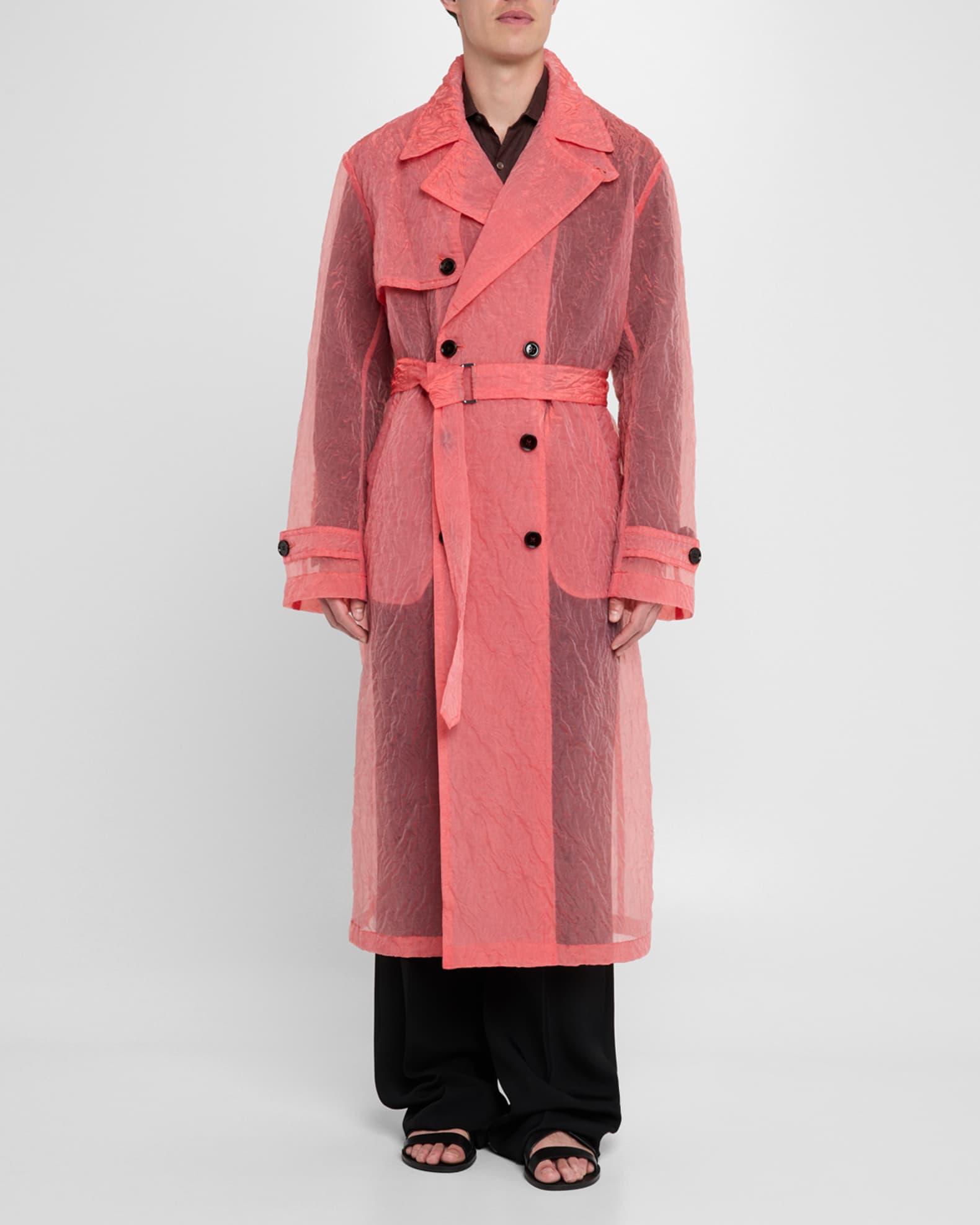 Mens Ralphie Semi-Sheer Trench Coat Product Image