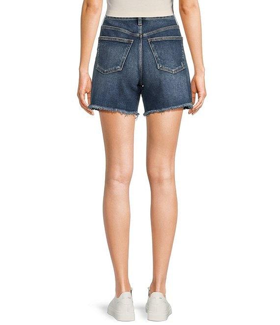 Silver Jeans Co. Desirable High Rise Frayed Hem Slim Fit Long Shorts Product Image
