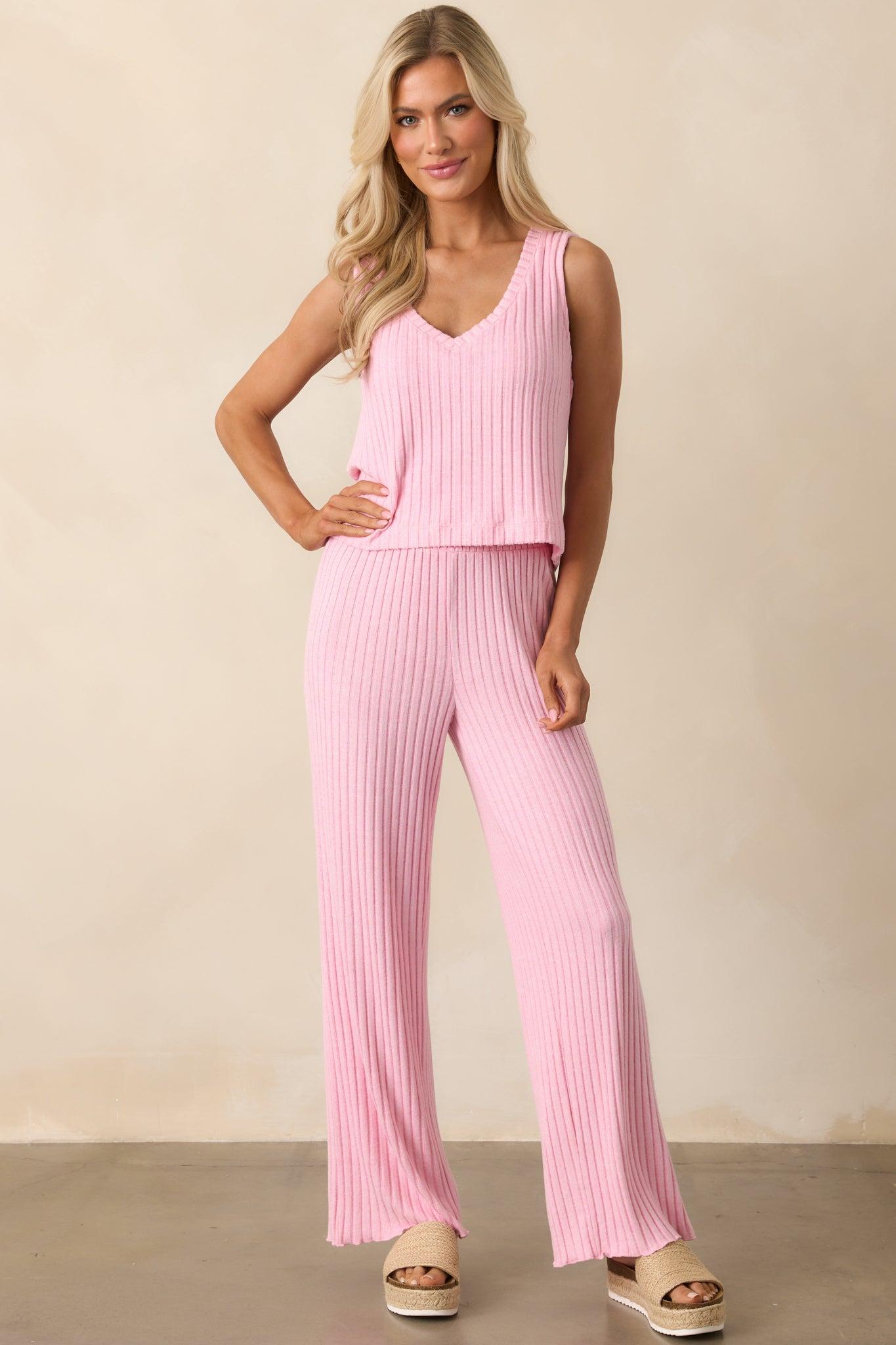 Z Supply Pink Dawn Smocked Rib Pant Product Image