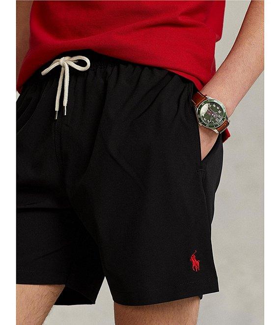 Polo Ralph Lauren Traveler Solid 5.75#double; Inseam Swim Trunks Product Image