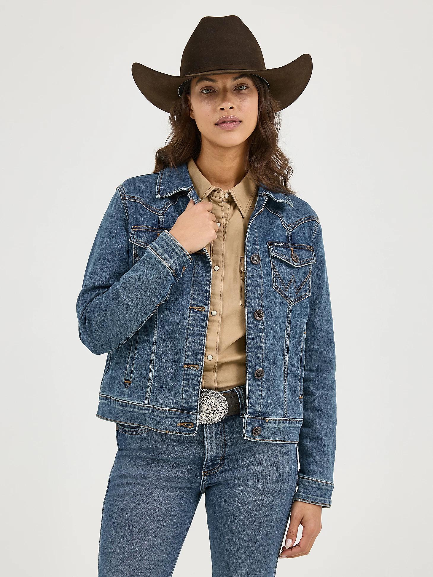 Women's Long Sleeve Classic Fit Denim Jacket | Women's JACKETS & OUTERWEAR | Wrangler® Product Image