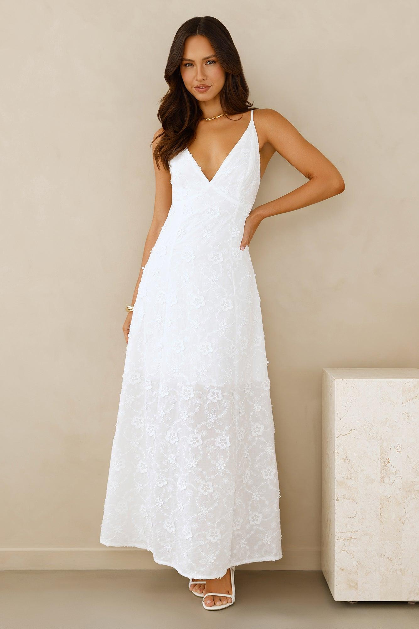 Soft Moonbeam Maxi Dress White Product Image