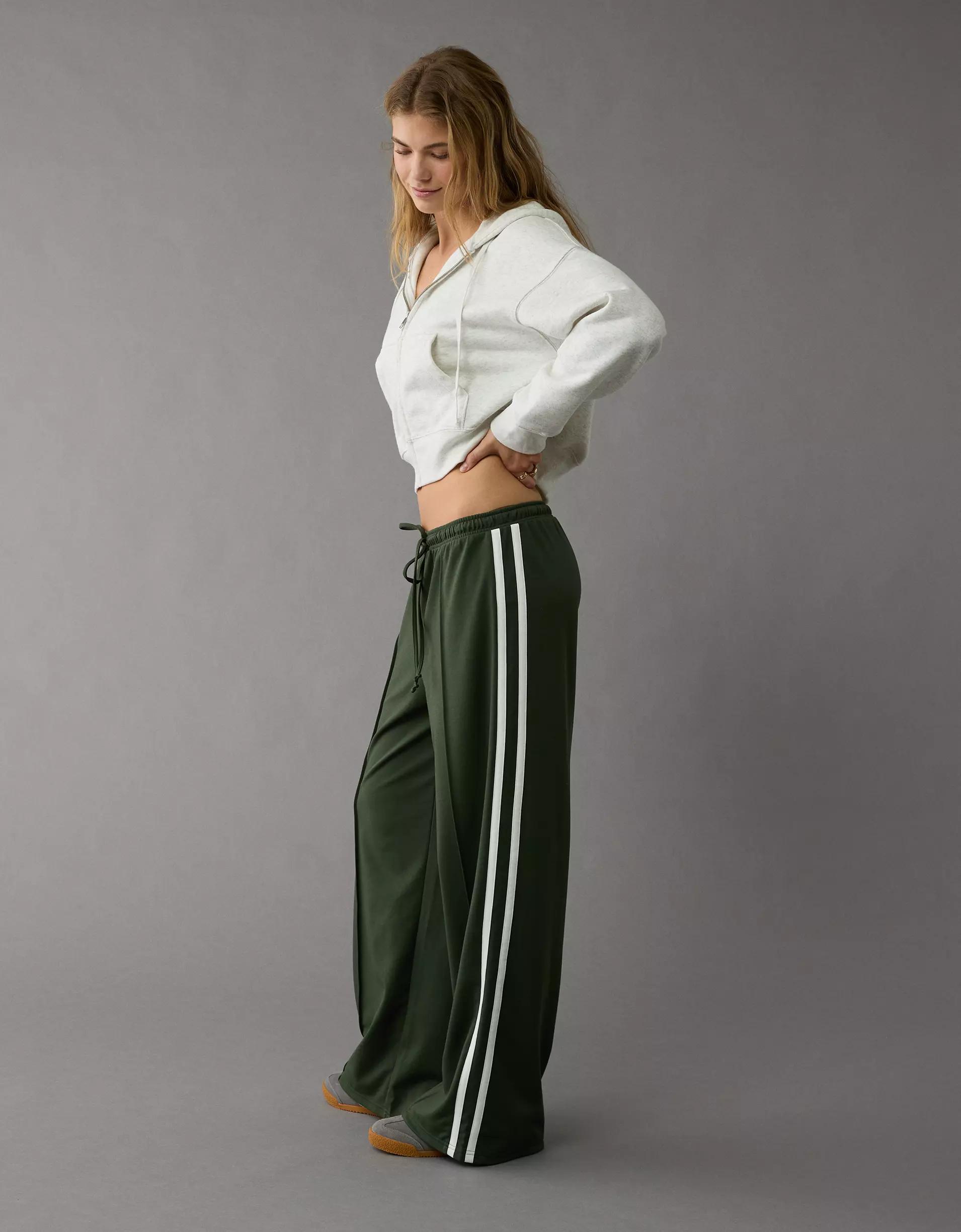 AE Stretch High-Waisted Wide-Leg Track Pant Product Image