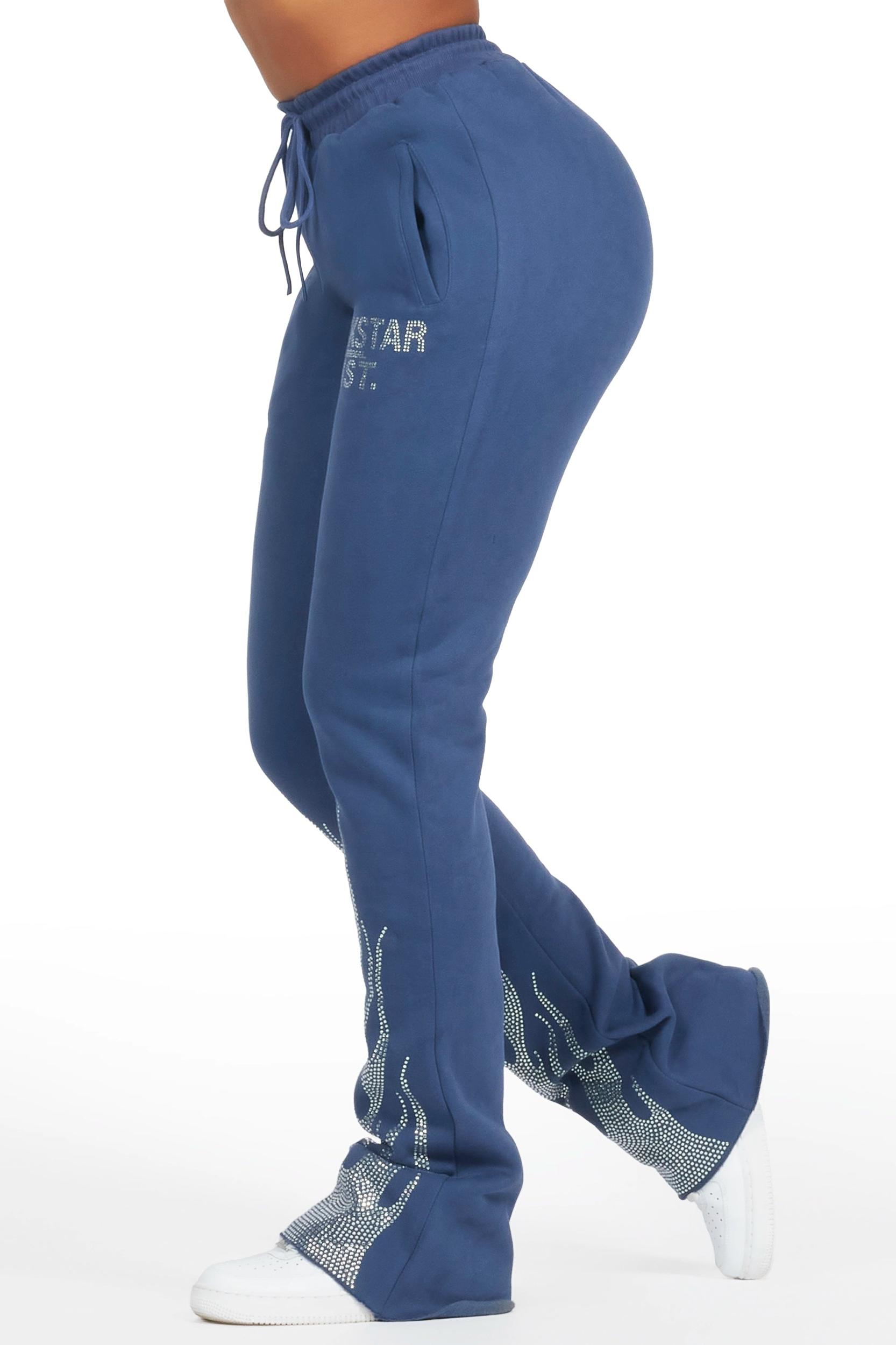 Anastesia Navy Stacked Track Pant Female Product Image