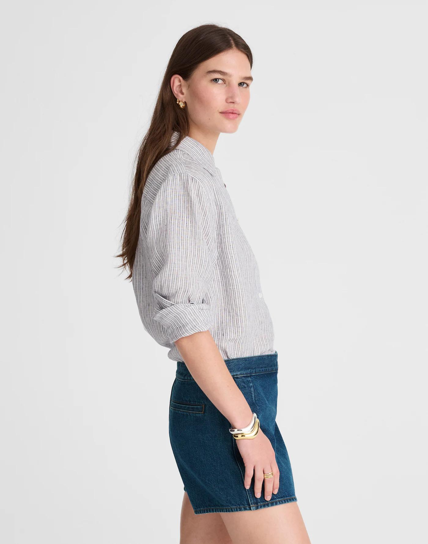 Denim Wrap Mini Skort in Lambertville Wash Product Image