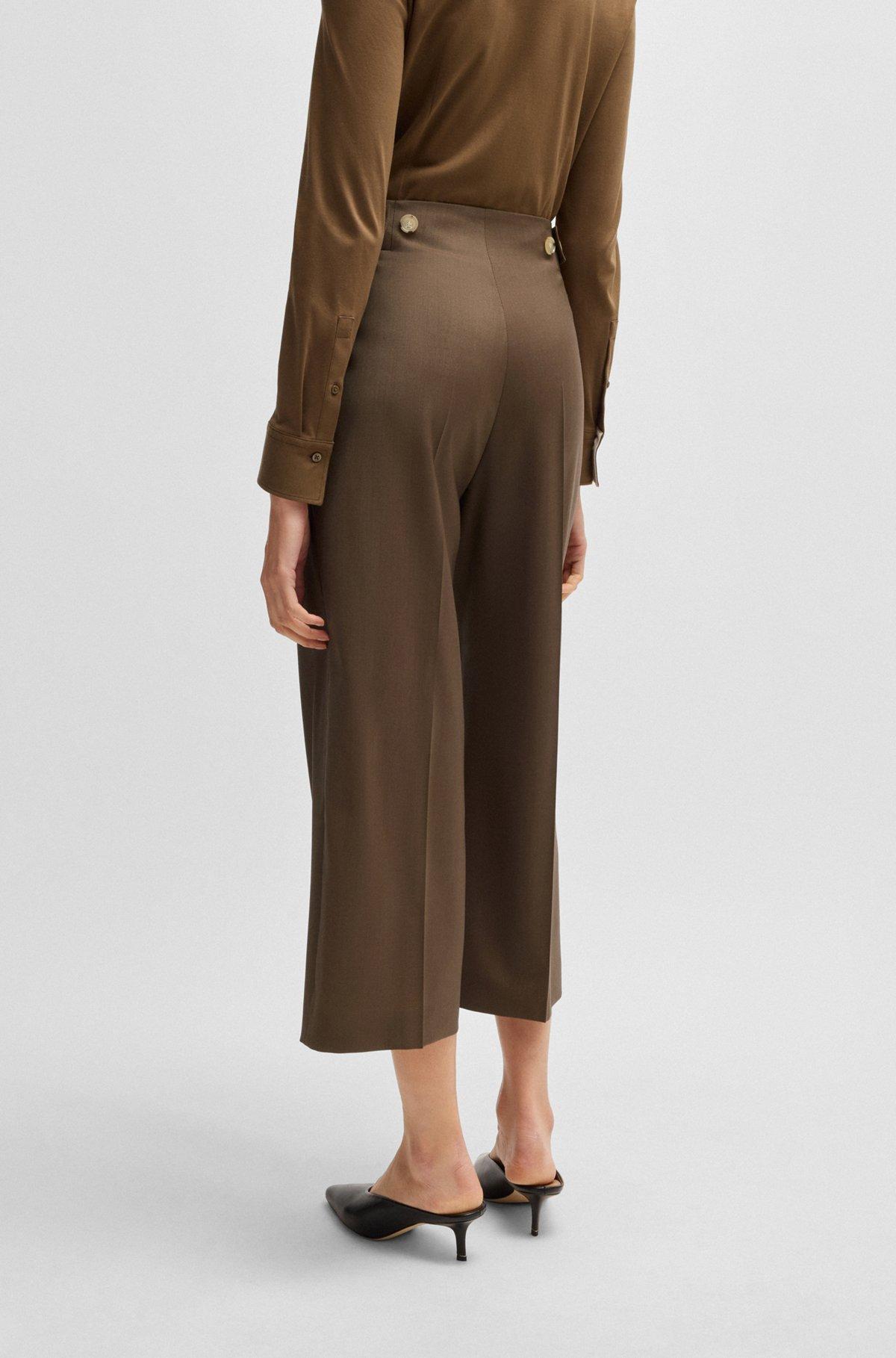Regular-fit high-waisted trousers in wool Product Image