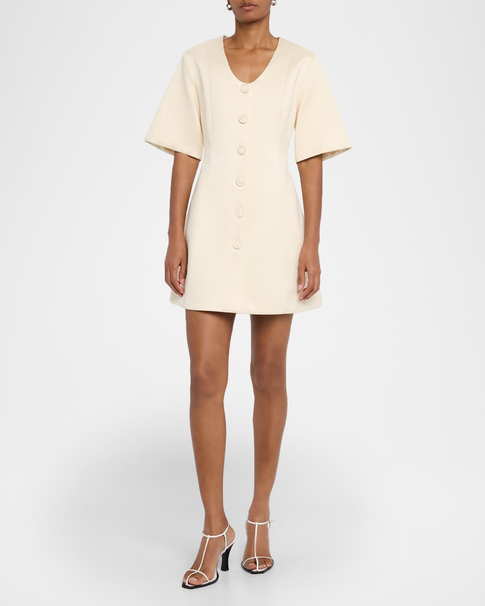 Josephine Button-Front Mini Dress Product Image