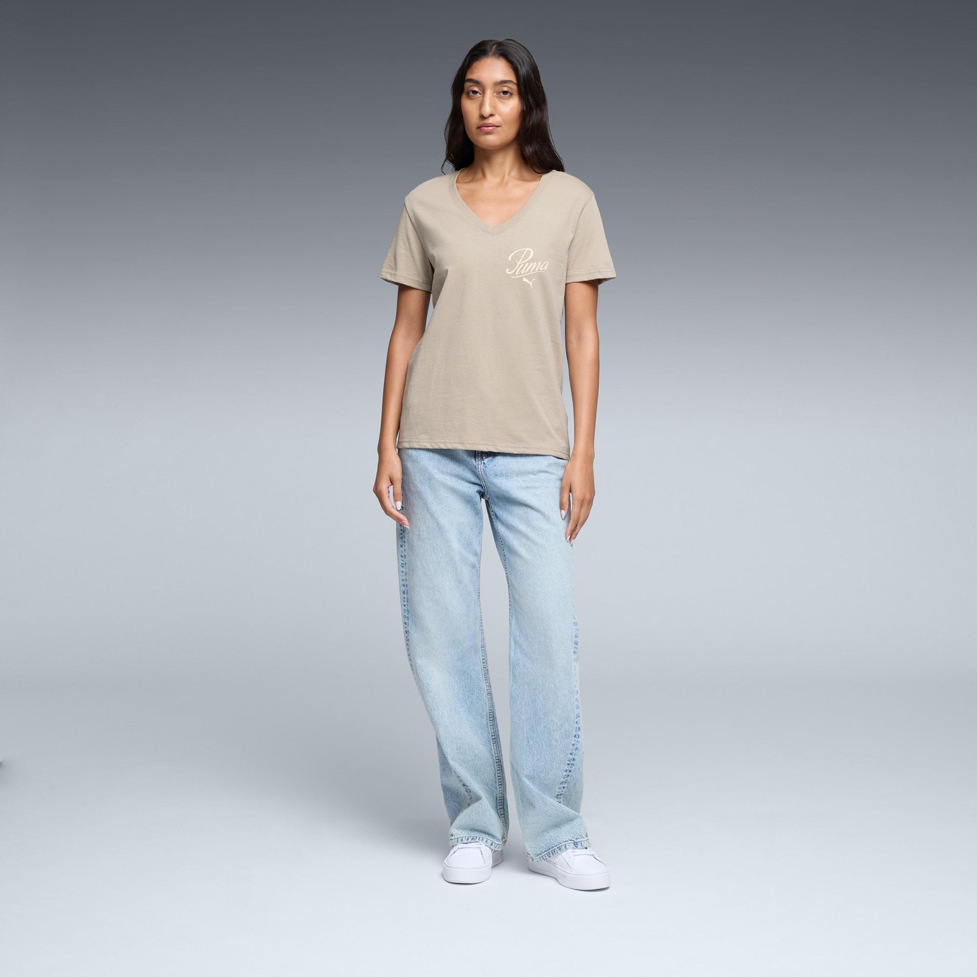 Essentials Script V-Neck Tee Women Product Image