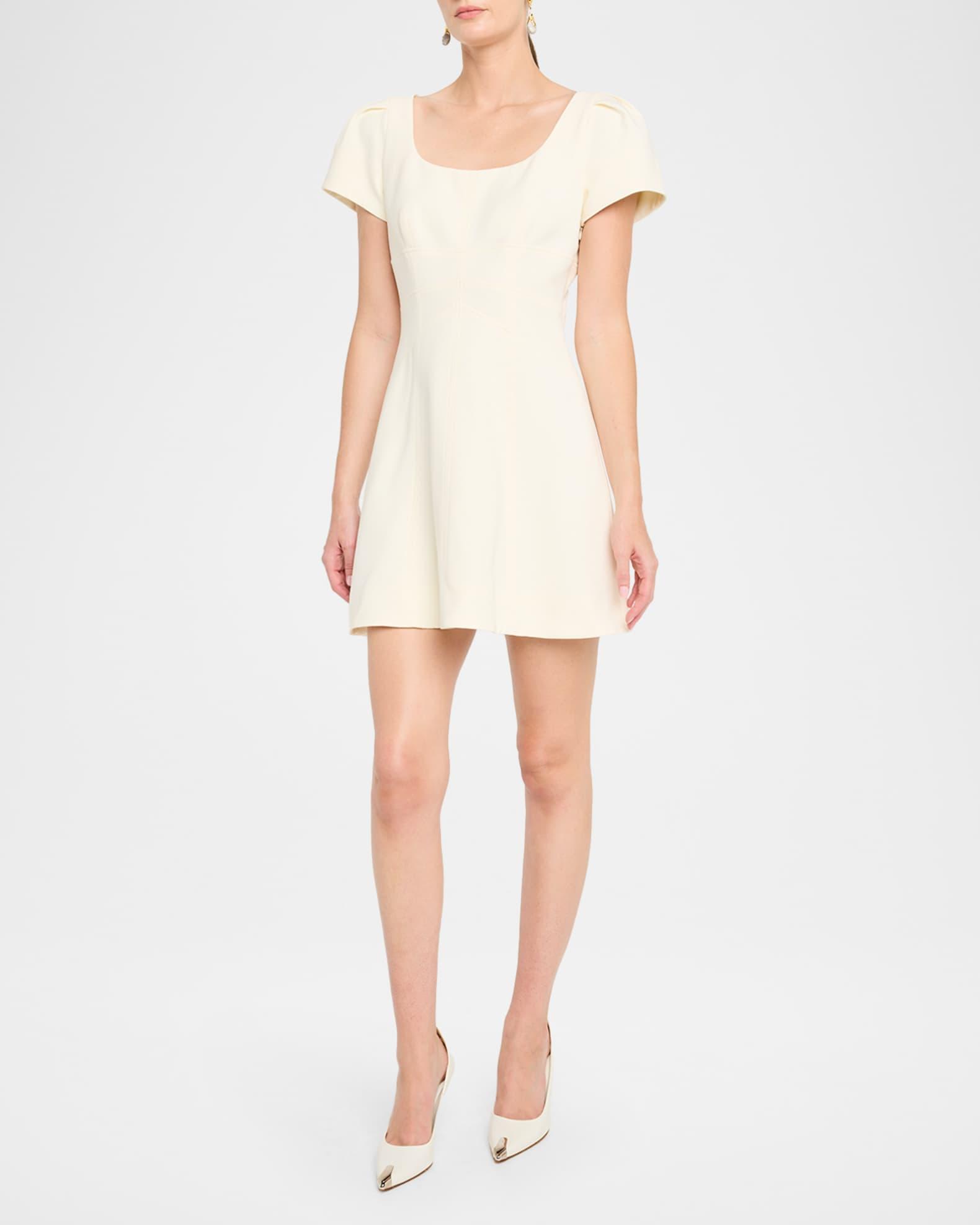 Square-Neck Short-Sleeve Mini Day Dress Product Image