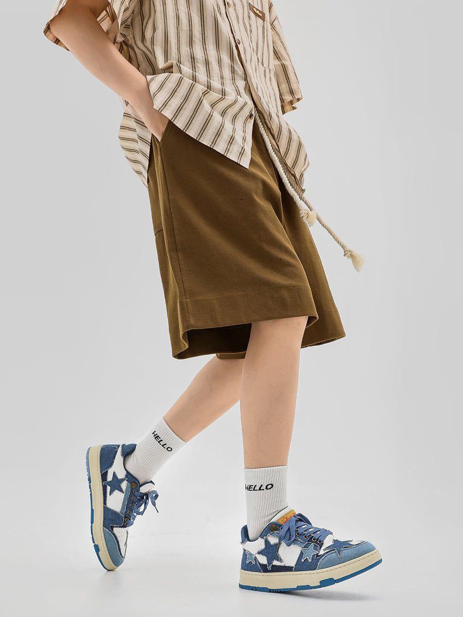 Starry Climb Stars Casual All-Match Denim Skate Shoes Product Image