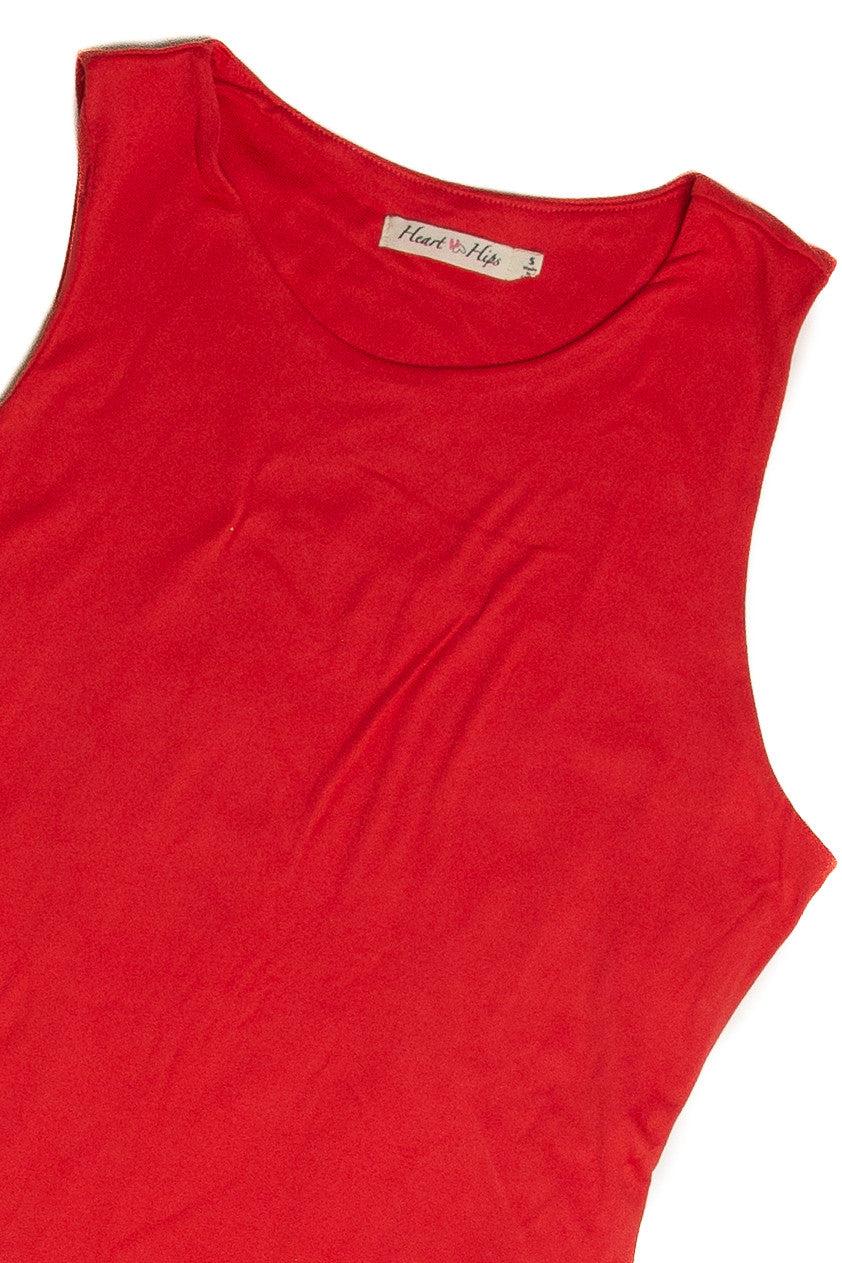 Red Doubled Layered Tank Bodysuit Product Image
