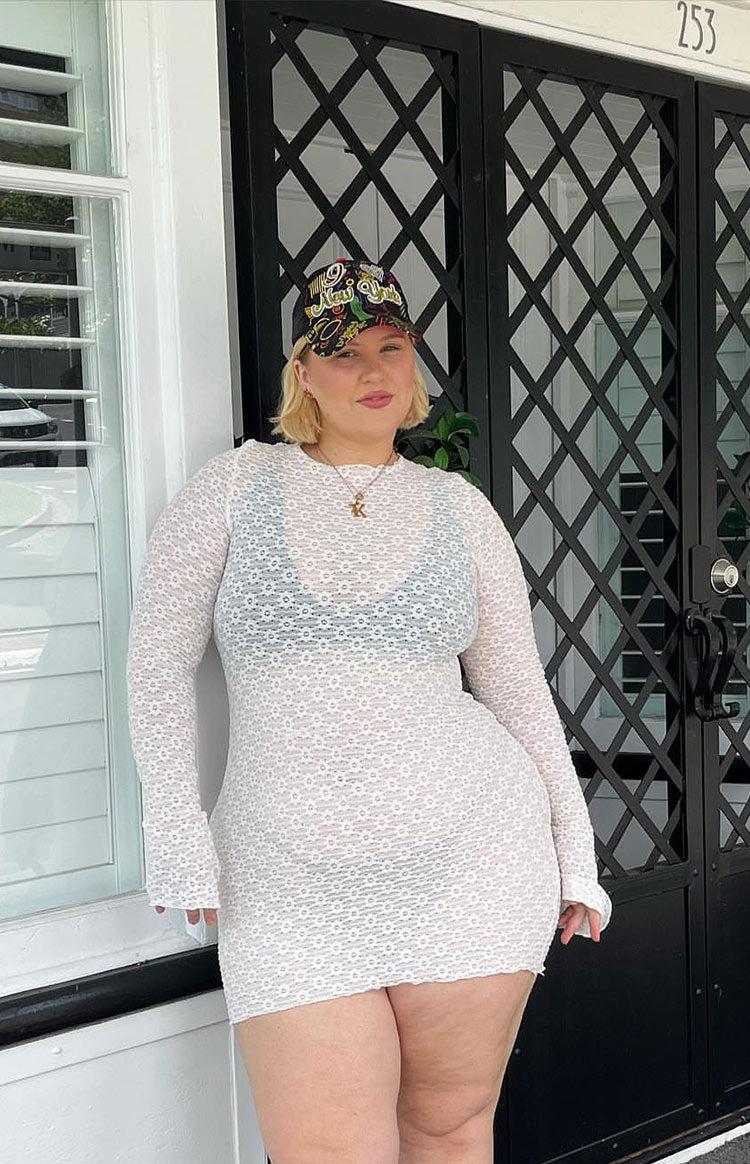 Taphy White Long Sleeve Mini Dress Product Image