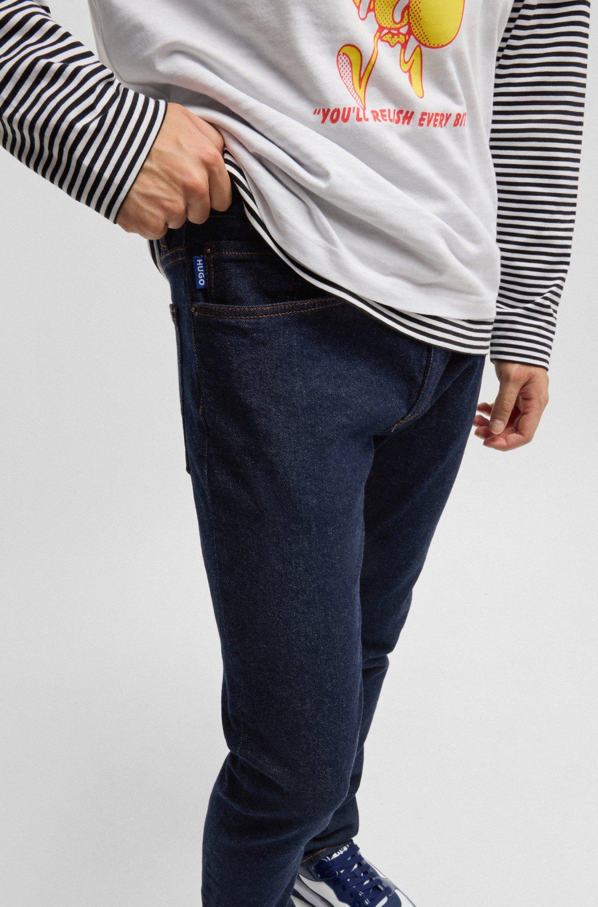 Extra-slim-fit jeans in dark-blue stretch denim Product Image
