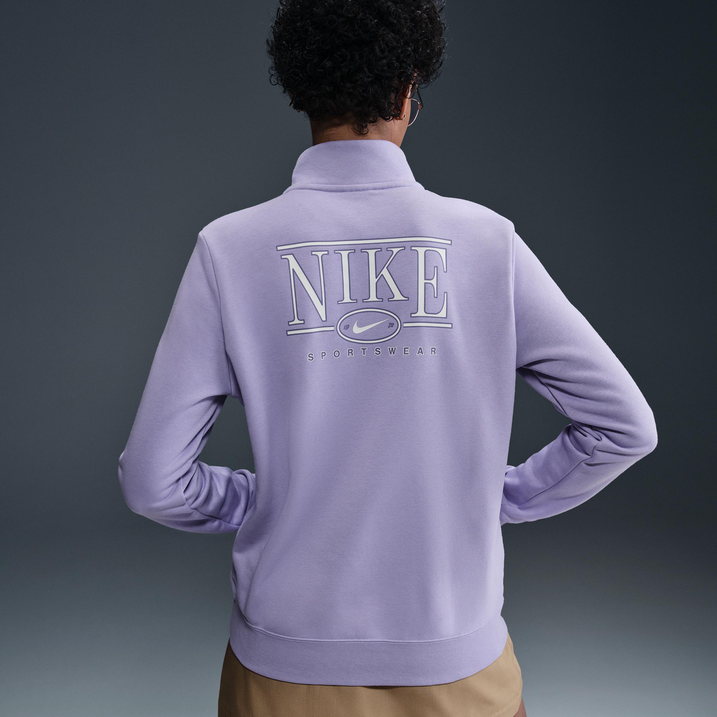 Womens Nike Sportswear Club Fleece Mock-Neck 1/2-Zip Graphic Top | HJ0985-533 Product Image