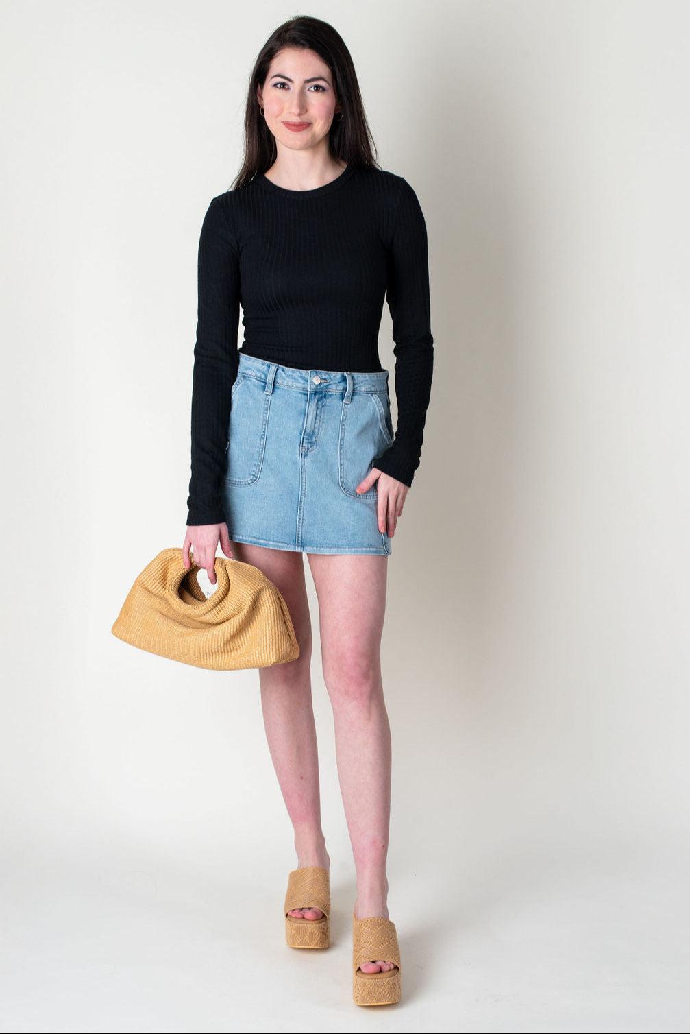Remi Cargo Denim Mini Skirt Product Image