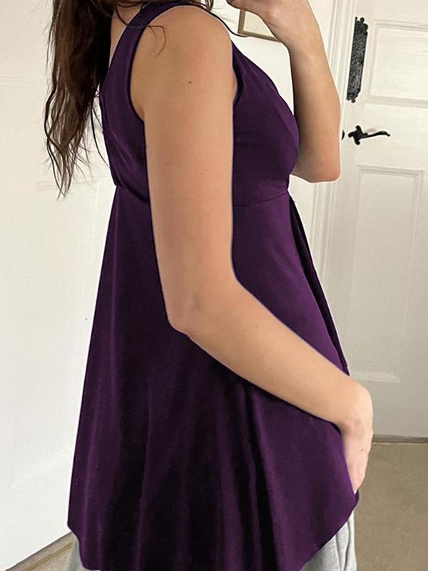 V-Neck Busty Ruffle Tank Top Product Image