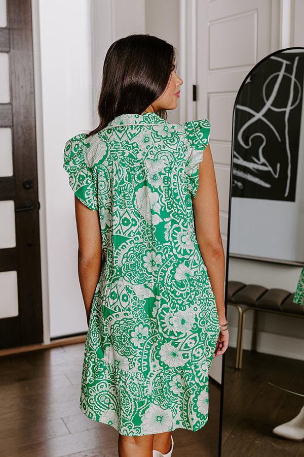 Hello Lovely Floral Dress In Emerald Product Image