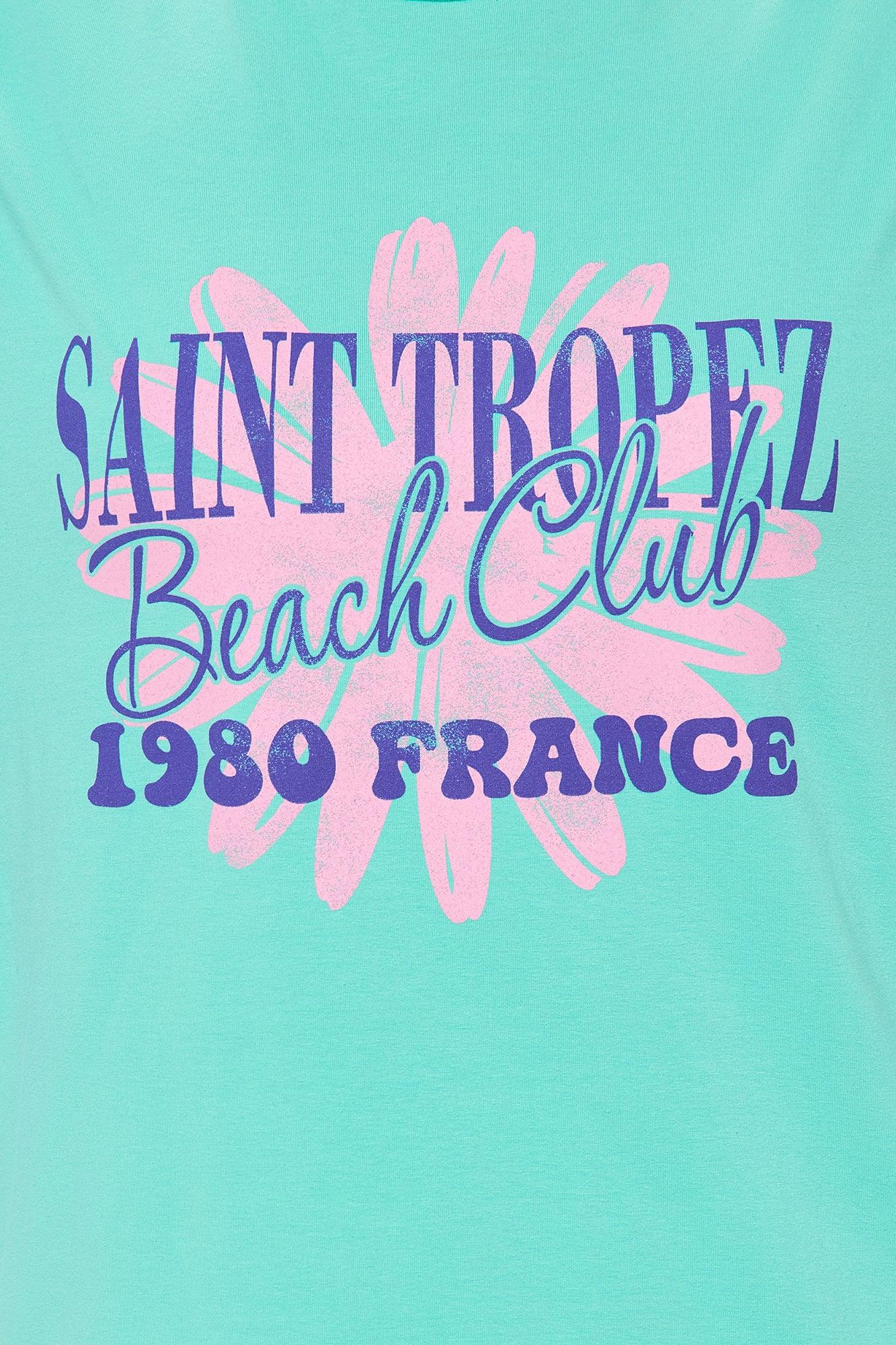 St. Tropez Beach Club Oversize  Short Set - Mint Female Product Image