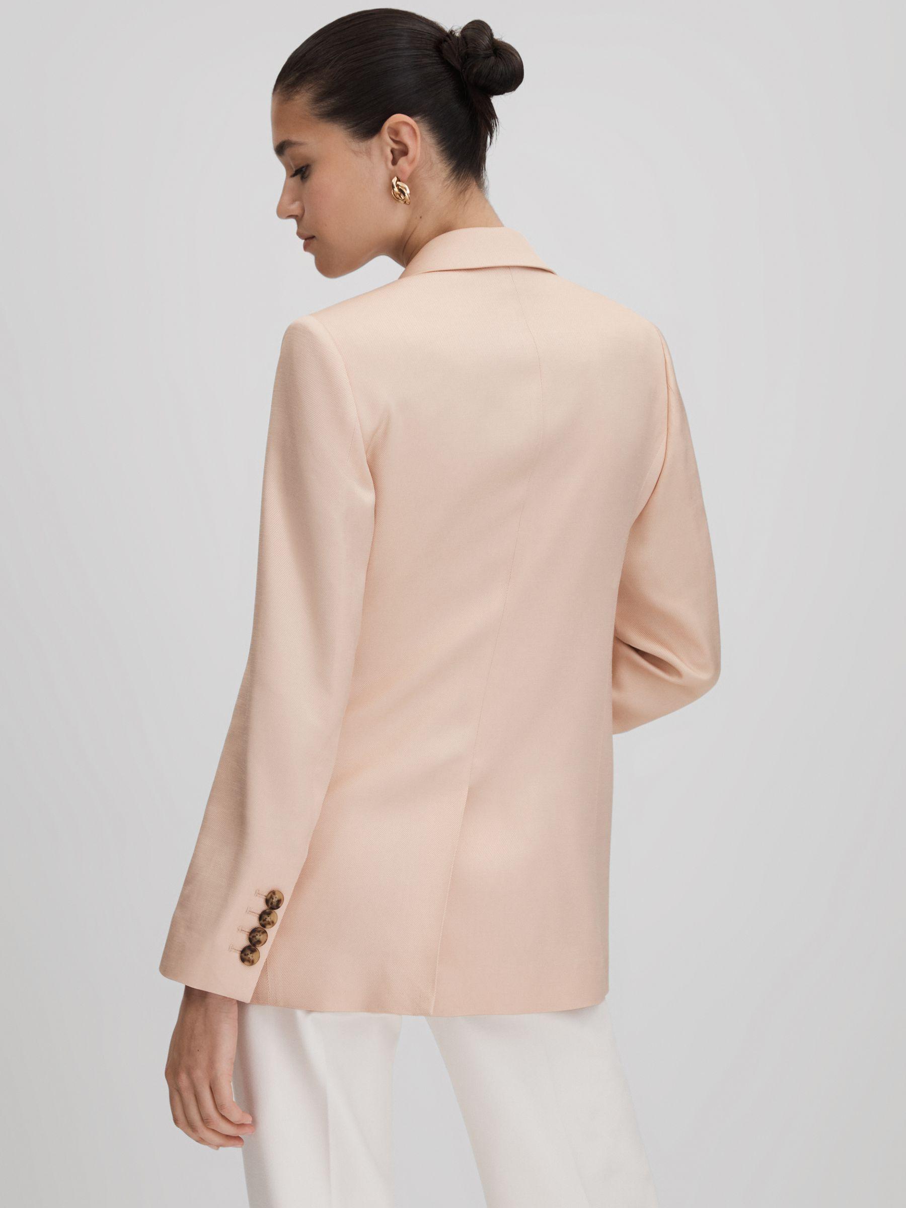 Double Breasted Satin Blazer in Pink Product Image