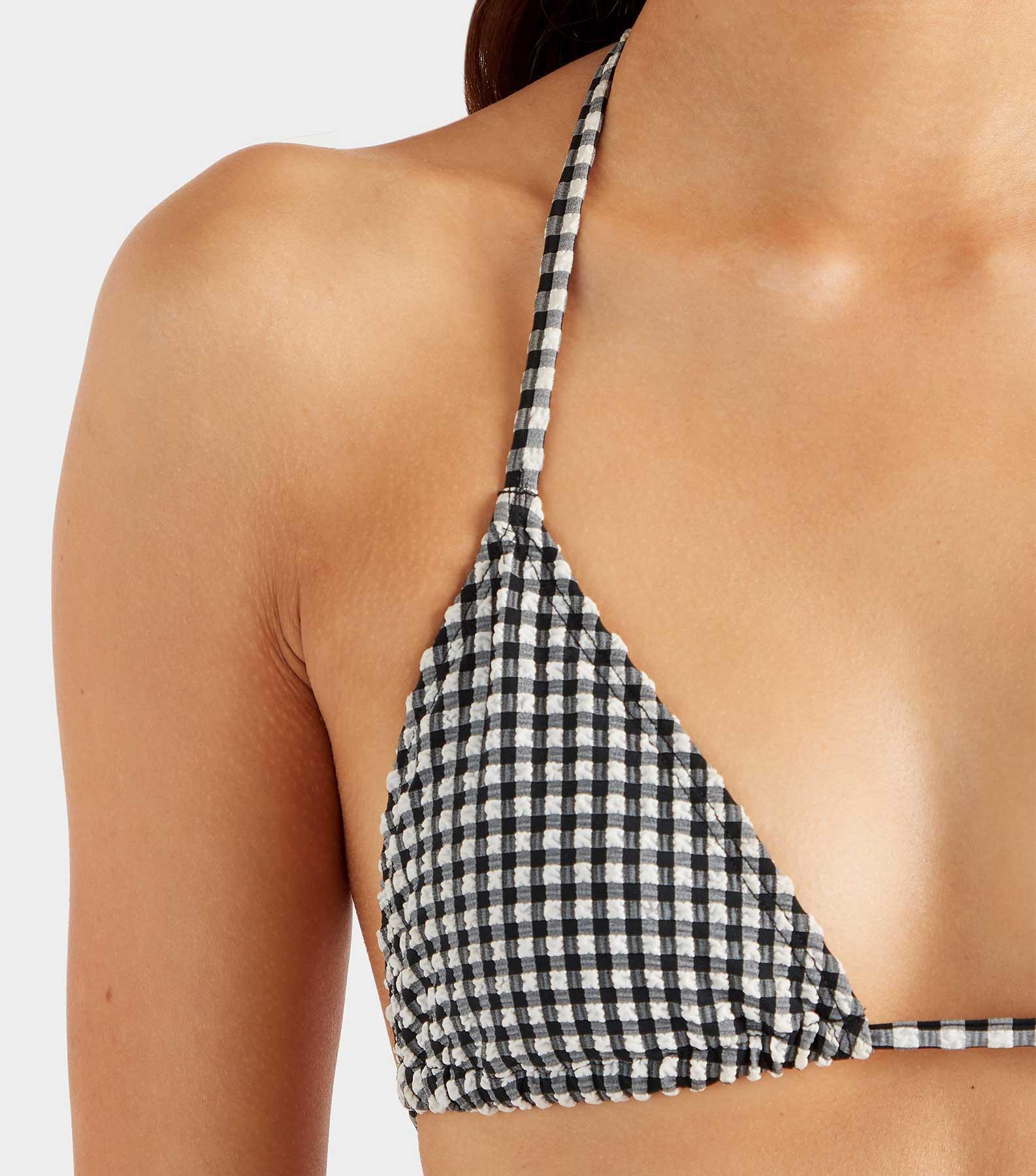 Gingham Seersucker Sabrina Bikini - Black Gingham Product Image