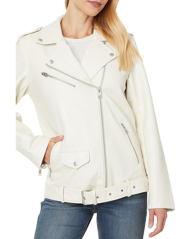 Relaxed Crop Faux Leather Moto Jacket Product Image