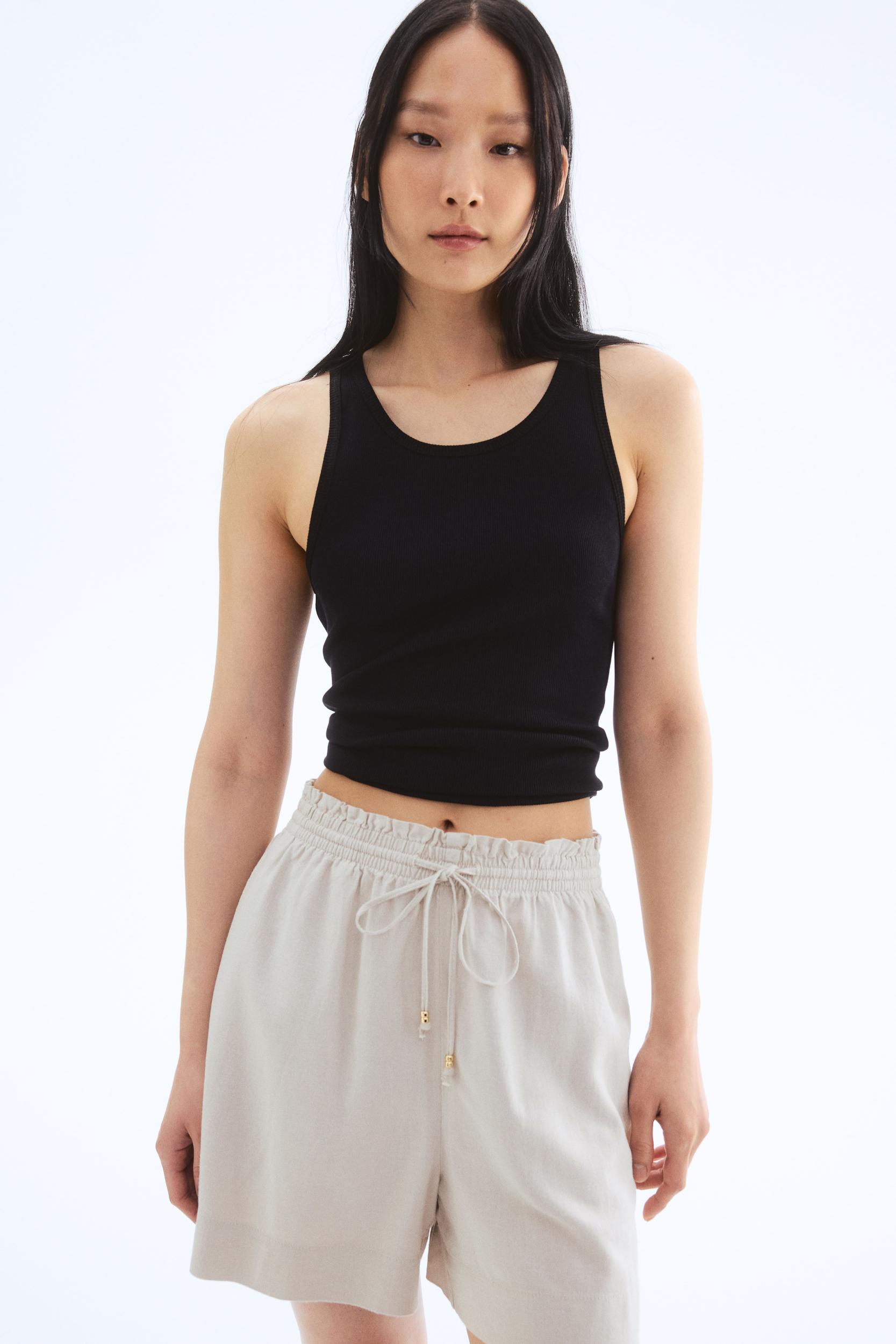 Linen-Blend Drawstring Shorts Product Image