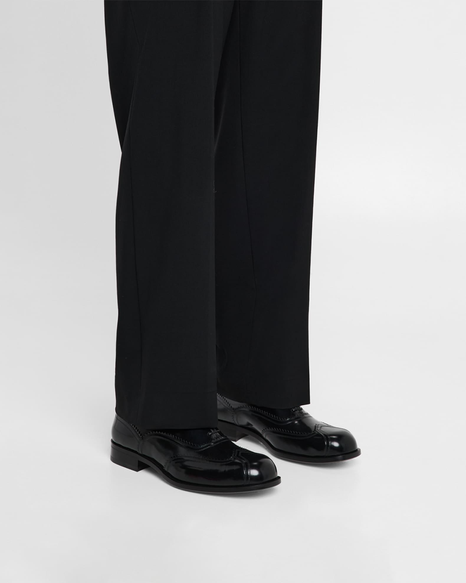 Men's Steel Wingtip Brogue Leather Derby Shoes Product Image