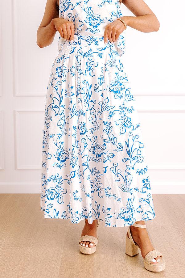 Chic and Serene High Waist Floral Maxi Skirt Product Image
