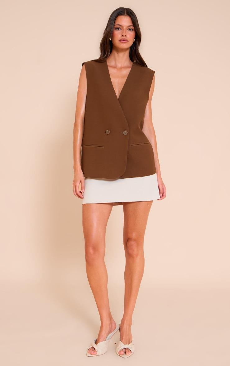 Brown Boxy Oversized Vest Product Image
